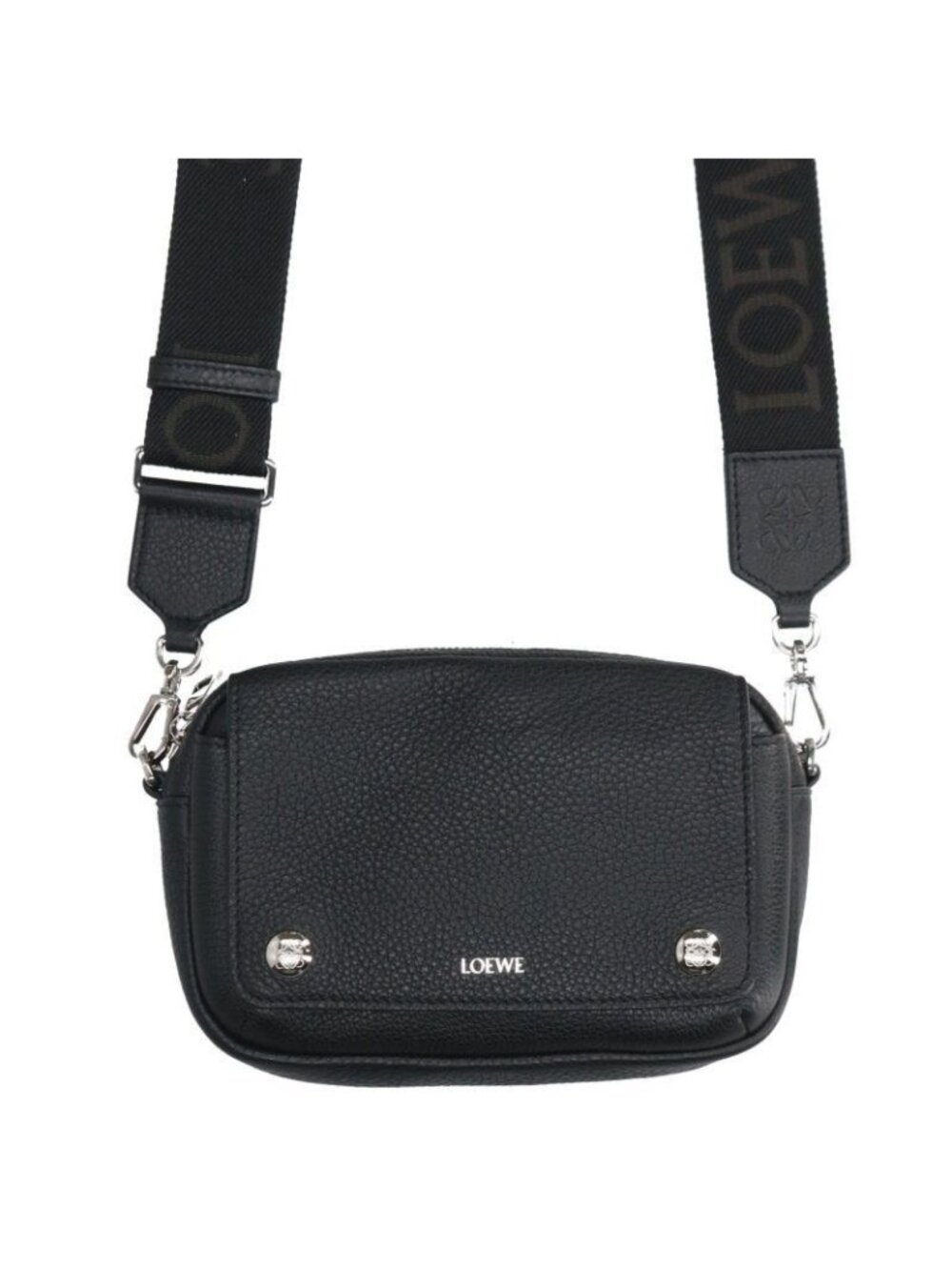 Loewe Pebble Messenger Bag Small Grain Calfskin Flap